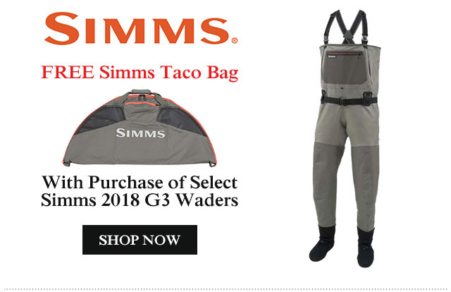 Free Simms Taco Bag w/ Purchase of Select Simms 2018 G3 Waders